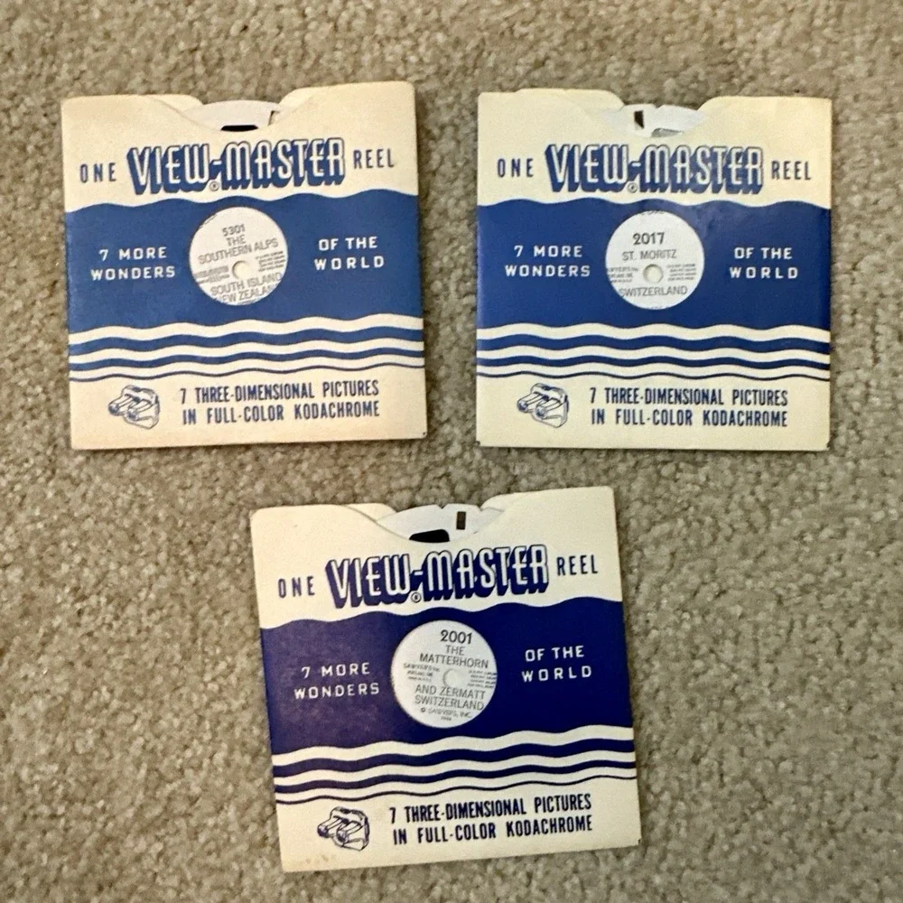 Huge Lot View-Master Lot w Viewer + 30+ Reels National Parks Travel Popeye Vtg